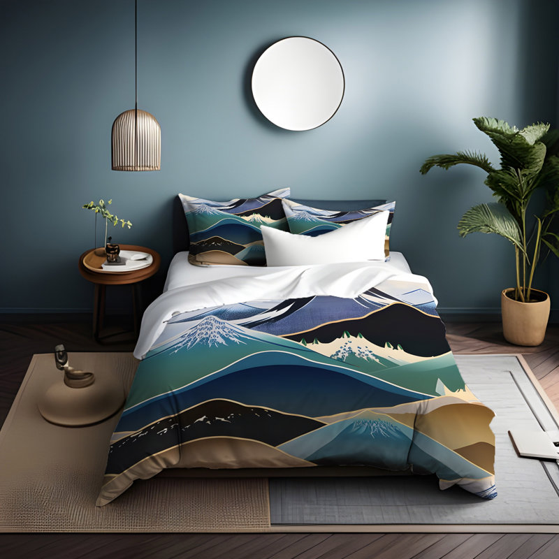 Ensemble de housse de couette , Housse de couette grand + 2 grandes taies décorat