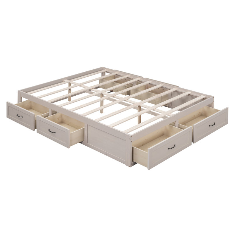 Kasea Platform Storage Bed, Queen, Antique White