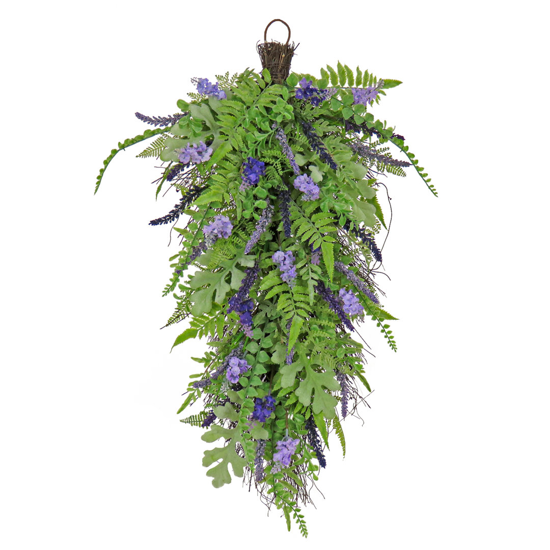 30" Fern and Astilbe Flowers Teardrop The Holiday Aisle®