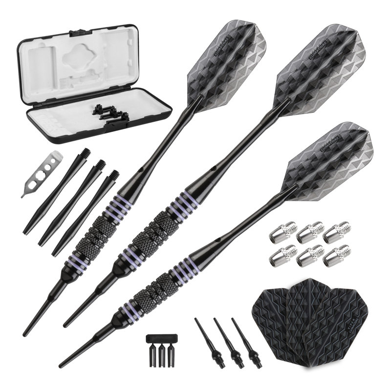 Viper Bobcat Adjustable Soft Tip Darts, 10 Black and Purple Rings