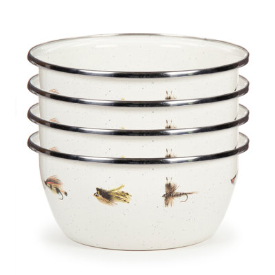 Set of 4 Fishing Fly Salad Bowls