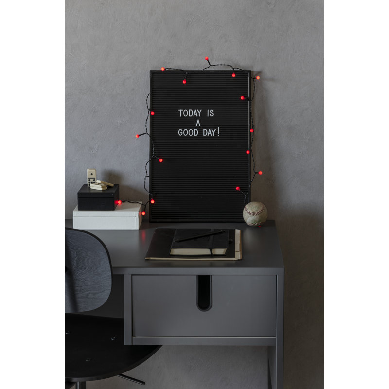 422cm LED Battery Powered 50 - Bulb Wide Angle LED String Light, Red, 392 cm