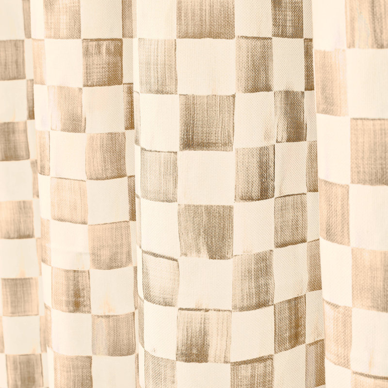 Mocha Check Shower Curtain