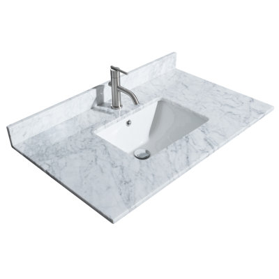 36'' Marble Single Bathroom Vanity Top with Sink