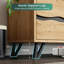 160 cm W Modern TV Stand with 2 Drawers, Open Storage, Natural Wood