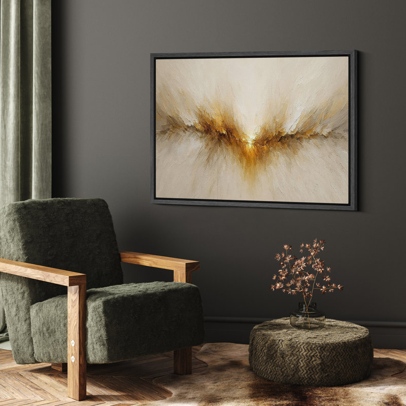 «Golden Burst», reproduction d'art sur toile abstraite encadrée, impression d'art contemporain pour le salon, le couloir ou la chambre à coucher