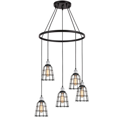 Pinnix 5 - Light Wagon Wheel Chandelier