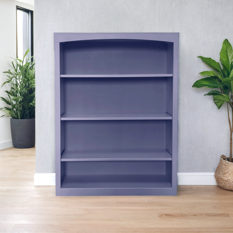 Ossy Solid Wood Classic Bookcase, (4 Shelves) 48"H x 36"W x 12"D, Wedgewood Blue