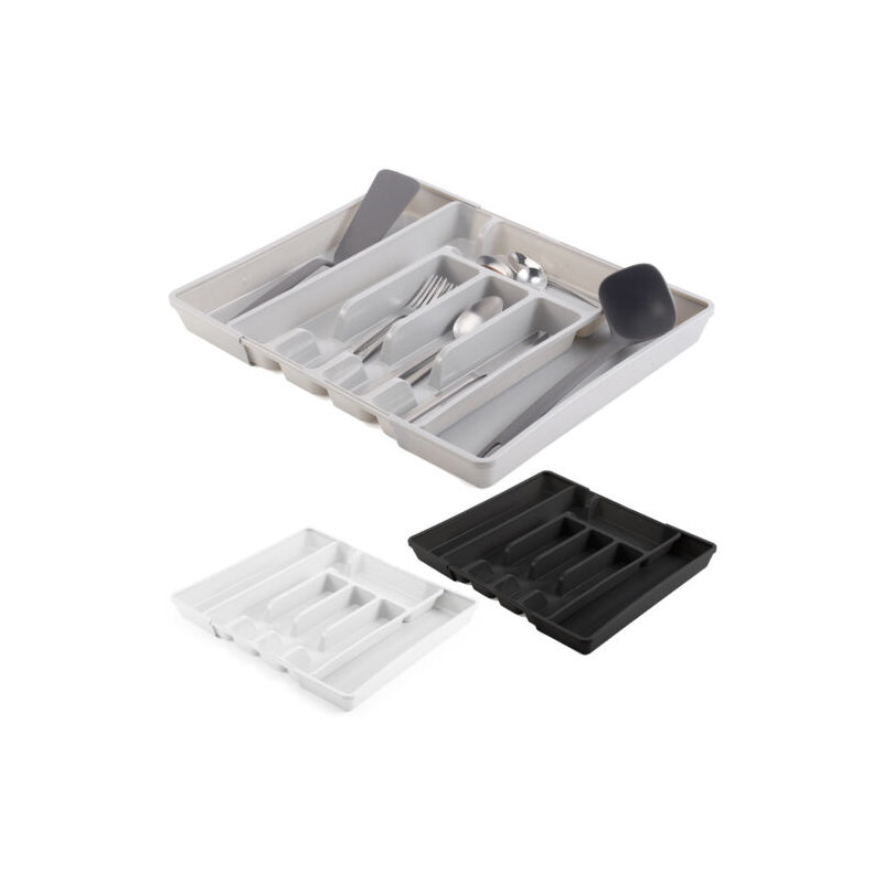 Plastic Rectangle Utensil Storage Set, Black