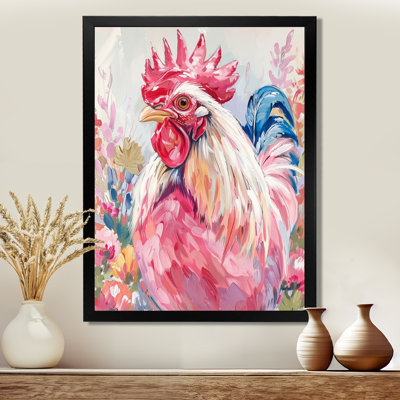 Red Green Rooster Gardens II - Rooster Animal Wall Decor