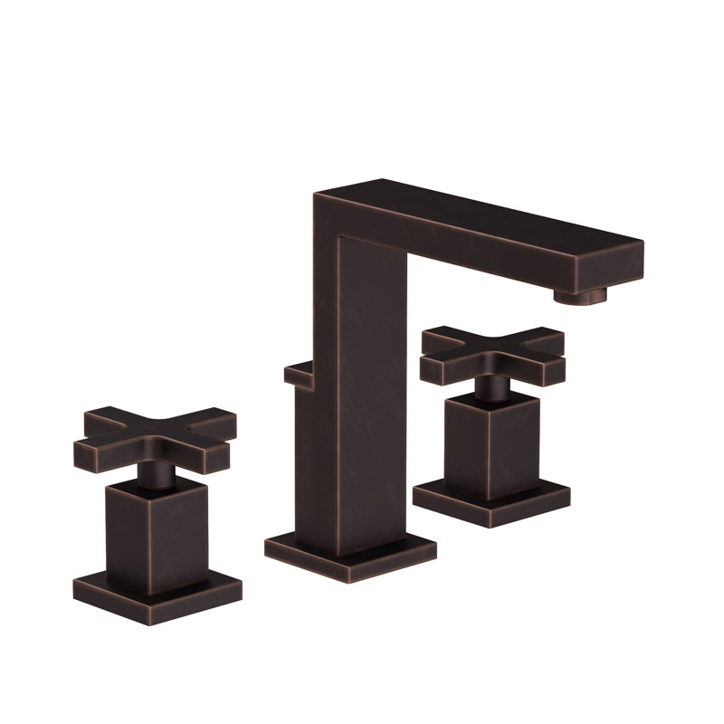 Skylar Widespread Bathroom Faucet with Drain Assembly, Venetian Bronze, Cross Handle