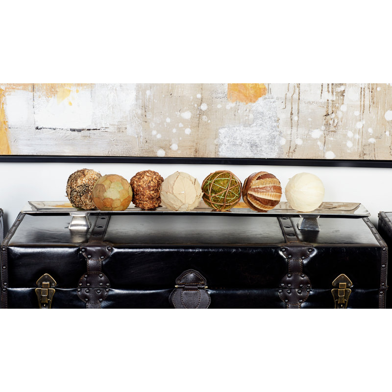 Plateau décoratif en aluminium rectangulaire Abrar, H 2 po x l 34 po x P 6 po