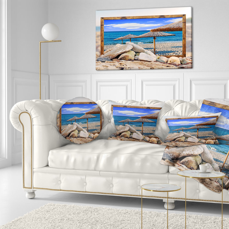Coussin de plage à effet décoratif encadré