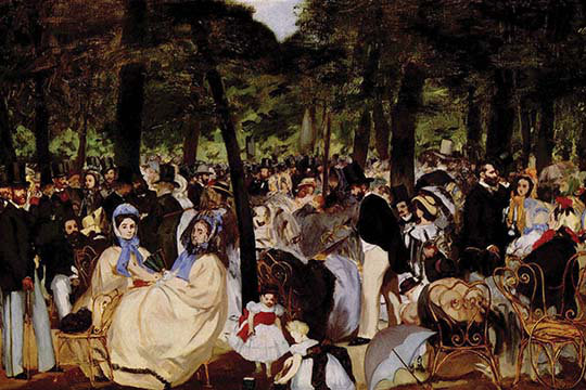 «Music in Tuilerie Garden» par Eduard Manet - reproduction imprimée, H 44 po x l 66 po