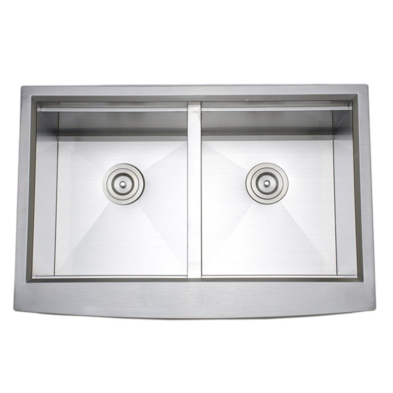 33'' Matte Stainless Steel Farmhouse Double Bowl Kitchen Sink