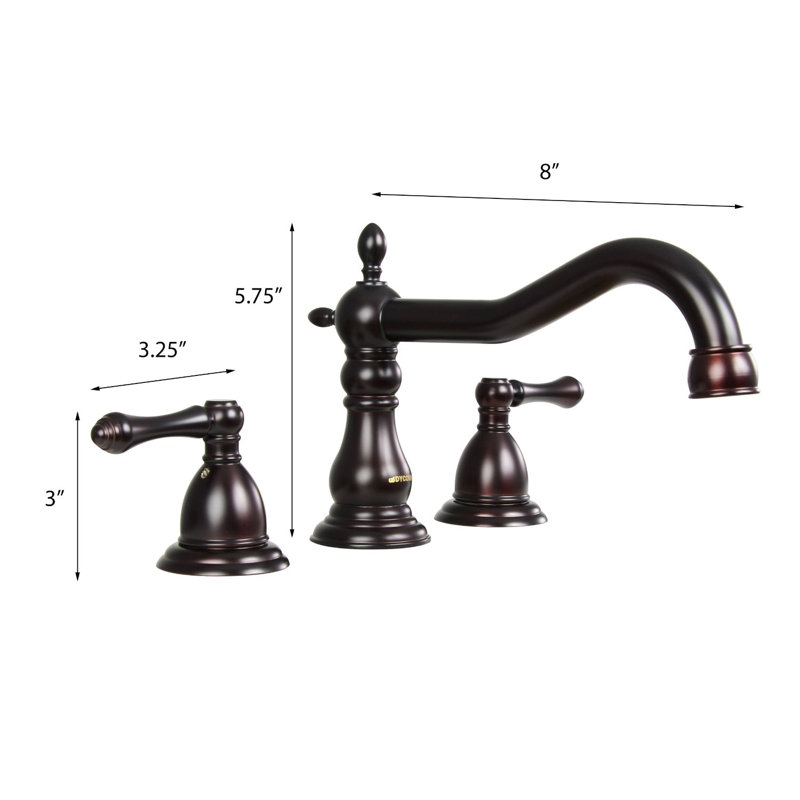 Widespread 2-handle Bathroom Faucet with Drain Assembly, Oil Rubbed Bronze