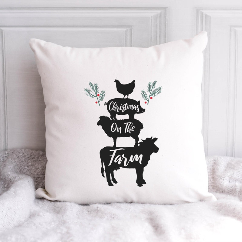 Enseigne de Noël - Coussin décoratif inclus, 18 po x 18 po