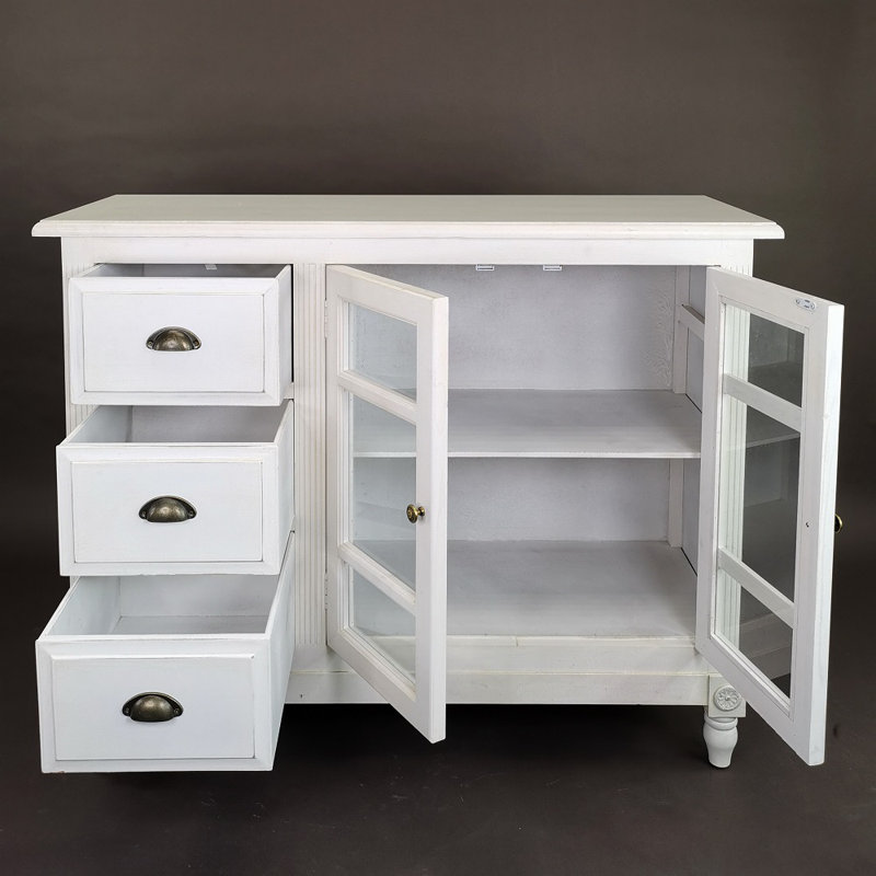 Haleyville 46'' Solid Wood Sideboard, Whitewash