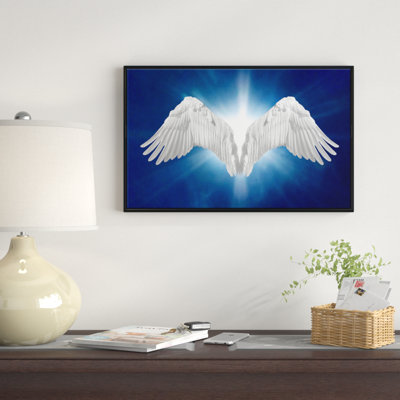 " Angel Wings On Blue Background "