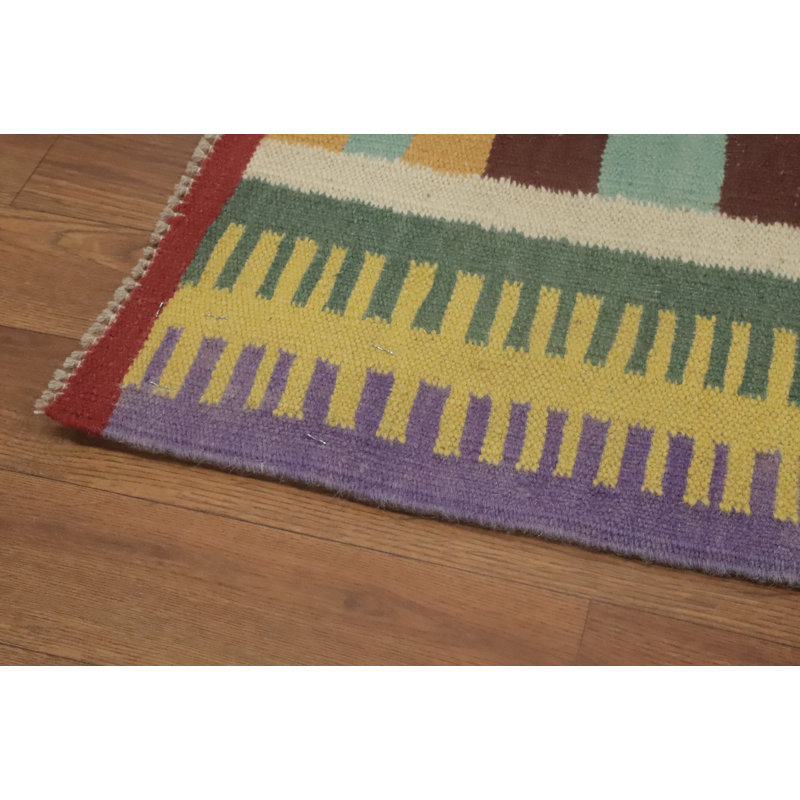 Striped Wool Kilim Oriental Area Rug 6x8