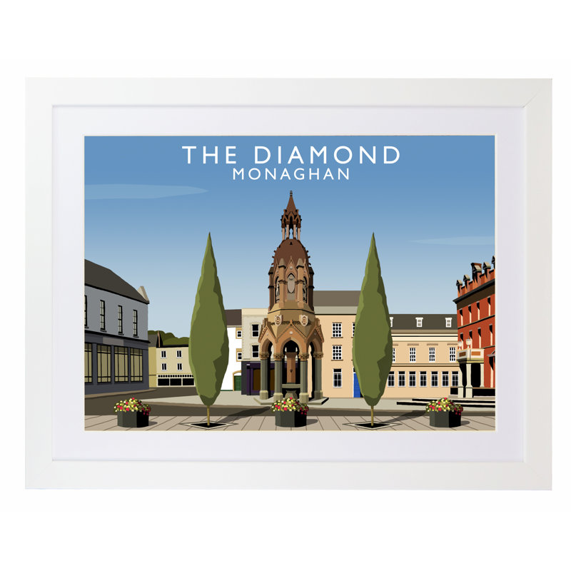 The Diamond Monaghan by Richard O'Neil - Print, 33.5 cm H x 43.5 cm W x 2.2 cm D, White Wood Frame