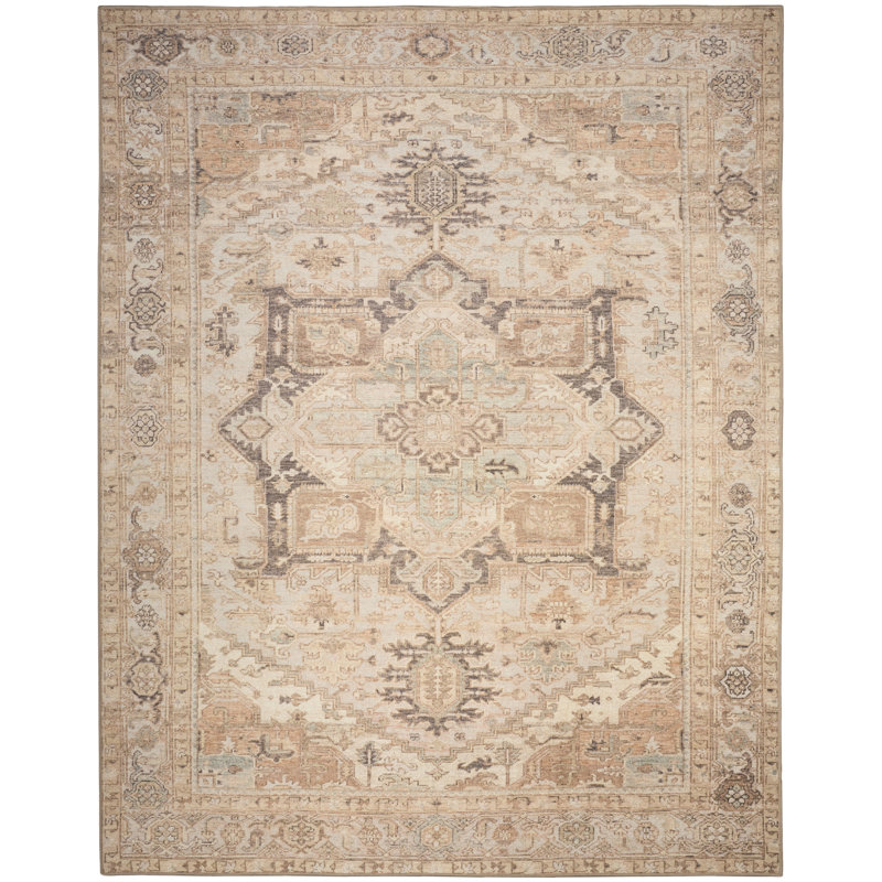 Heriberto Machine Washable Vintage Area Rug, Rectangle 9'10" x 13'2"