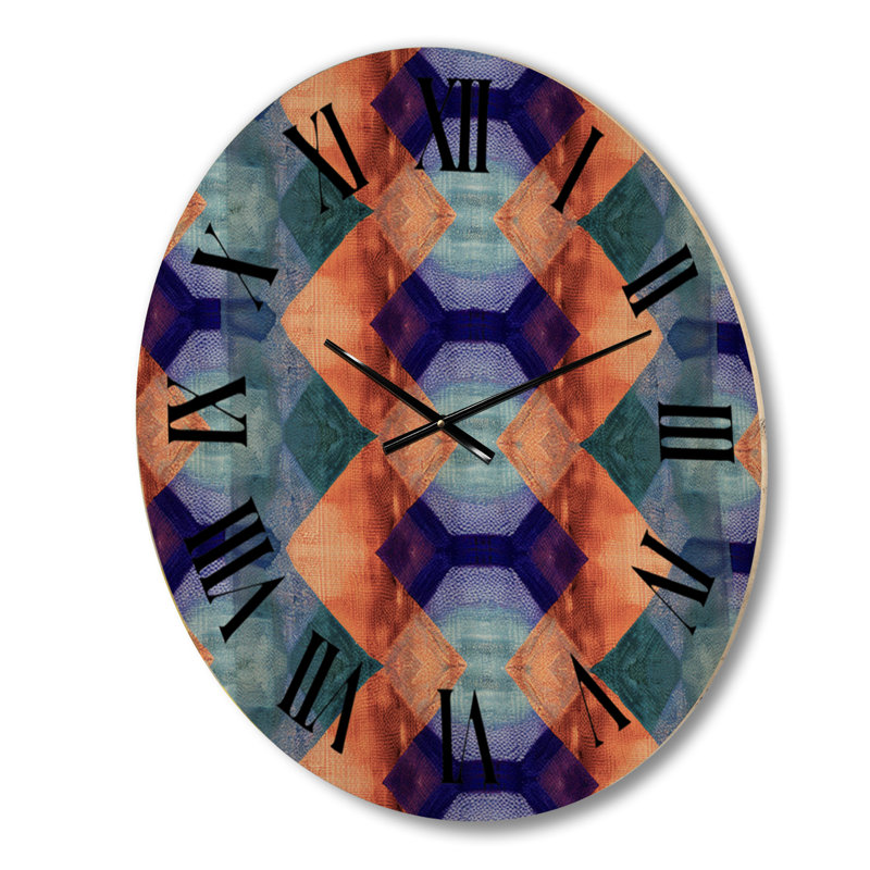 Horloge murale en bois massif Marielena, Grand
