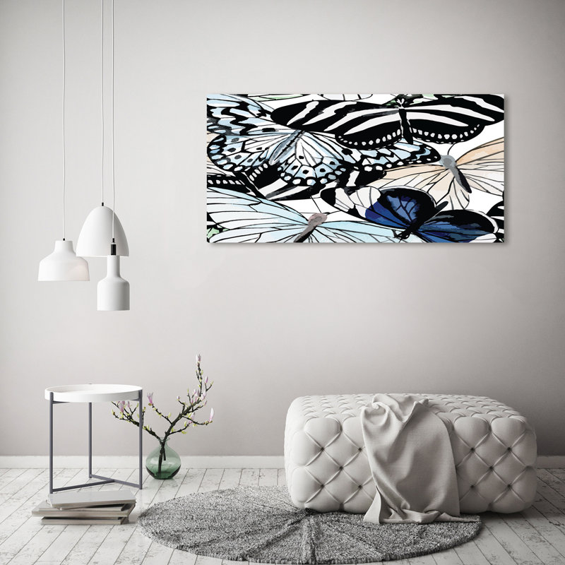 Butterflies And Flowers - Wrapped Canvas Print