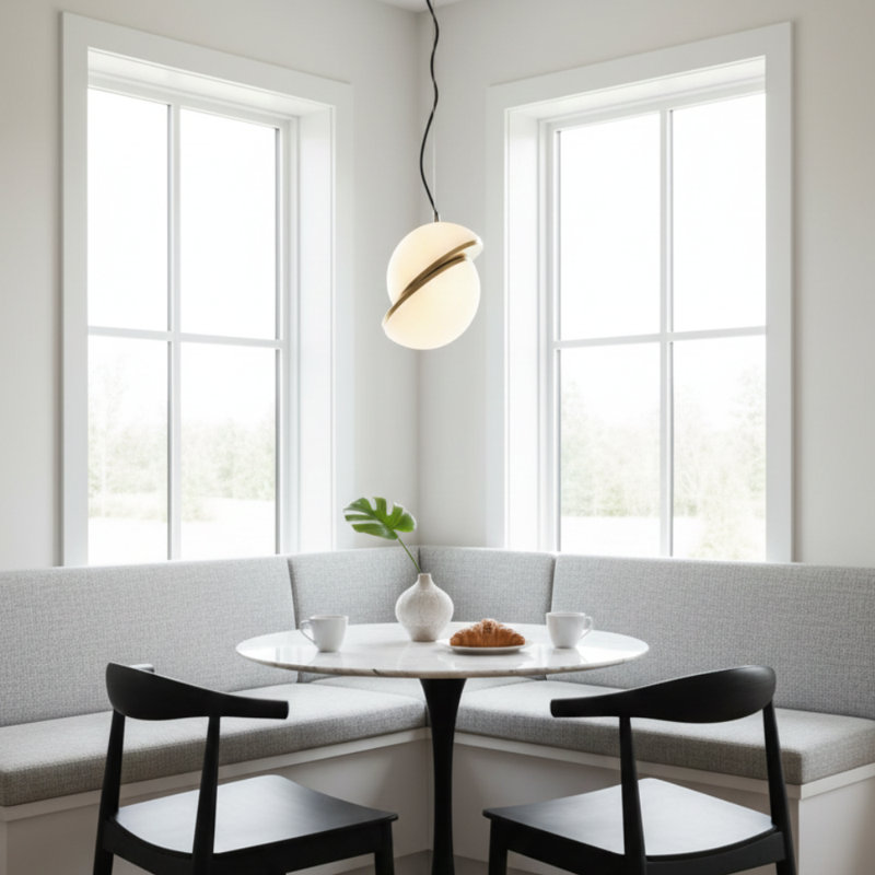 Transitional LED Globe Pendant, 66.8"H x 7.8"W x 7.8"D