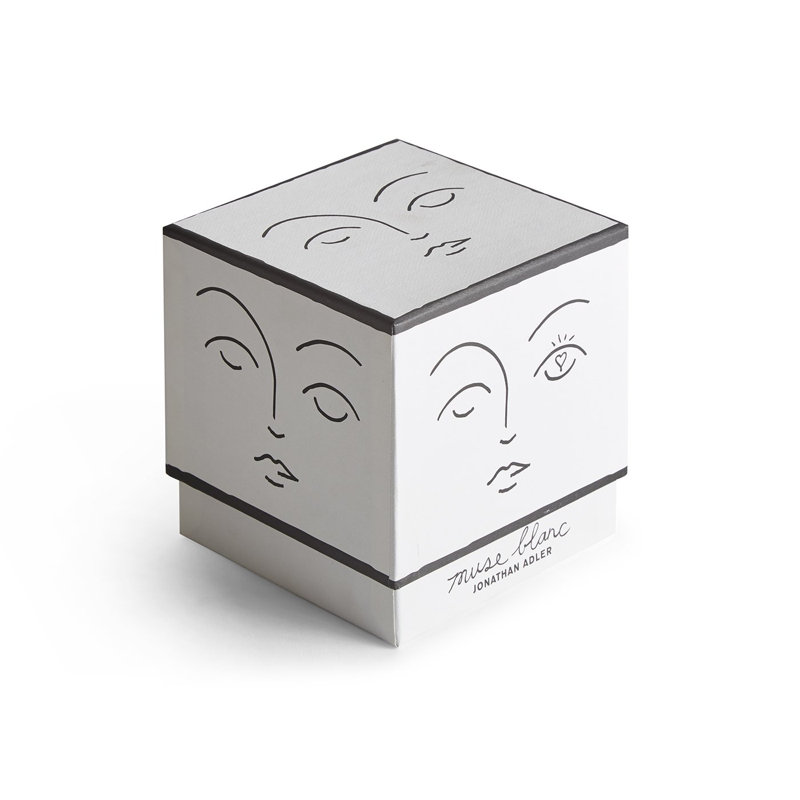 White Porcelain Scented Candle with Artistic Design