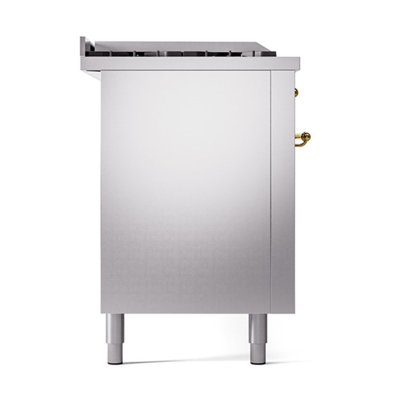 ILVE Nostalgie II Noblesse 60 po à 2 brûleurs, plaque chauffante, plaque de cuisson française, Acier inoxydable / laiton