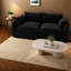 Space Saving Compression Sofas, Black Foam 2 Seater, Modern Contemporary Lounge
