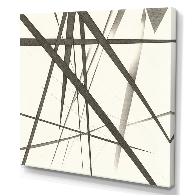 Minimaliste noir et blanc IV, Toile tendue, H 20 po x l 12 po x P 1 po