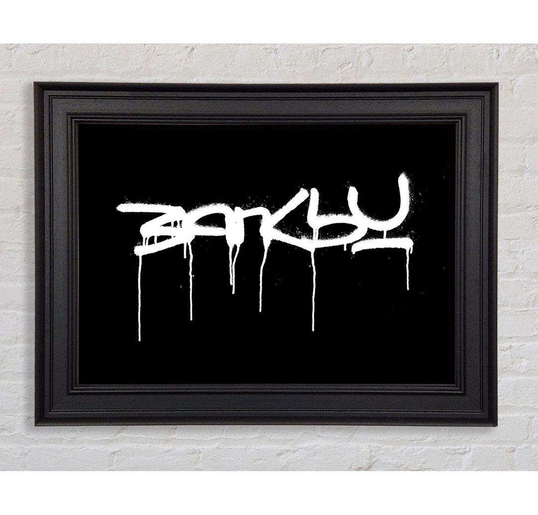 Banksy Schwarz Gerahmter Druck