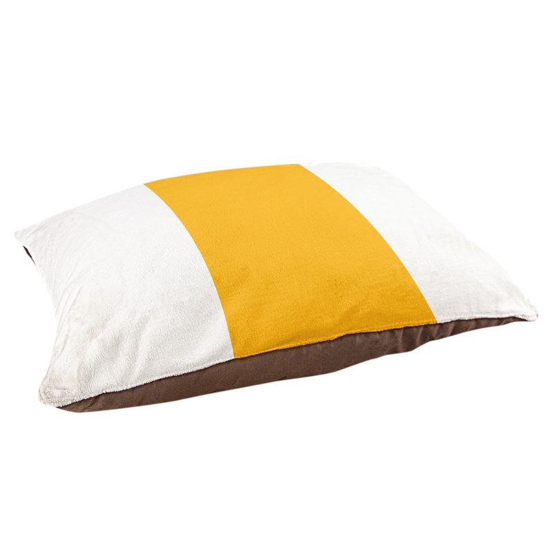 Coussin Atlanta, Blanc / Doré, Moyen (l 28 po x P 18 po x H 9,5 po)
