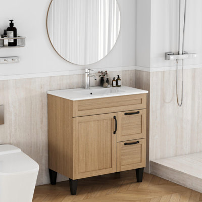 Meuble-lavabo 31,5 "avec lavabo en céramique
