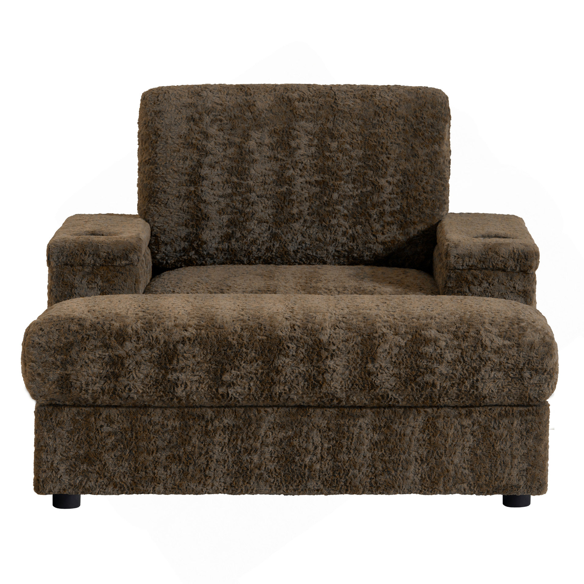 Wrought Studio 42" Oversized Chaise Lounge Indoor,Faux Rabbit Fur Sofa ...