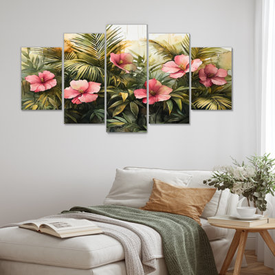 Tropical Hibiscus In A Sprng Symphony I - Hibiscus Hibiscus Wall Decor - Traditional Wall Art Diamond
