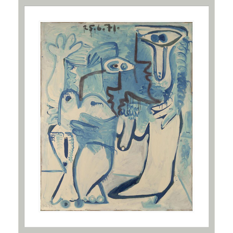 Couple par Pablo Picasso - Impression sur toile, H 39,81 po x l 33,5 po