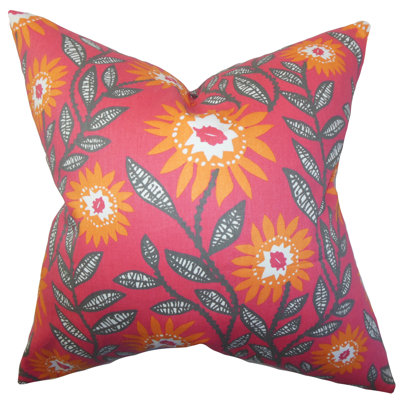 Leena Floral Cotton Reversible Throw Pillow