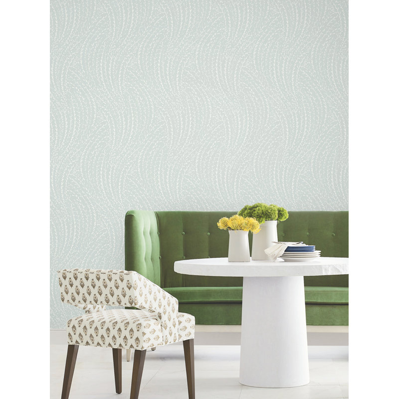 Papier peint botanique bleu clair Willow Song, Bleu clair