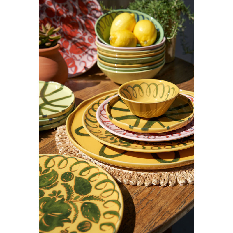 Amalfi Cereal Bowl - Lime - 7", Mustard
