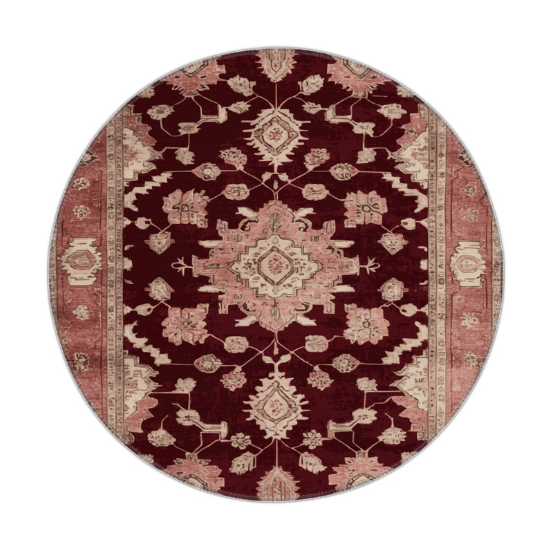 Tapis intérieur et extérieur brun Overdyed, Rond 5 pi