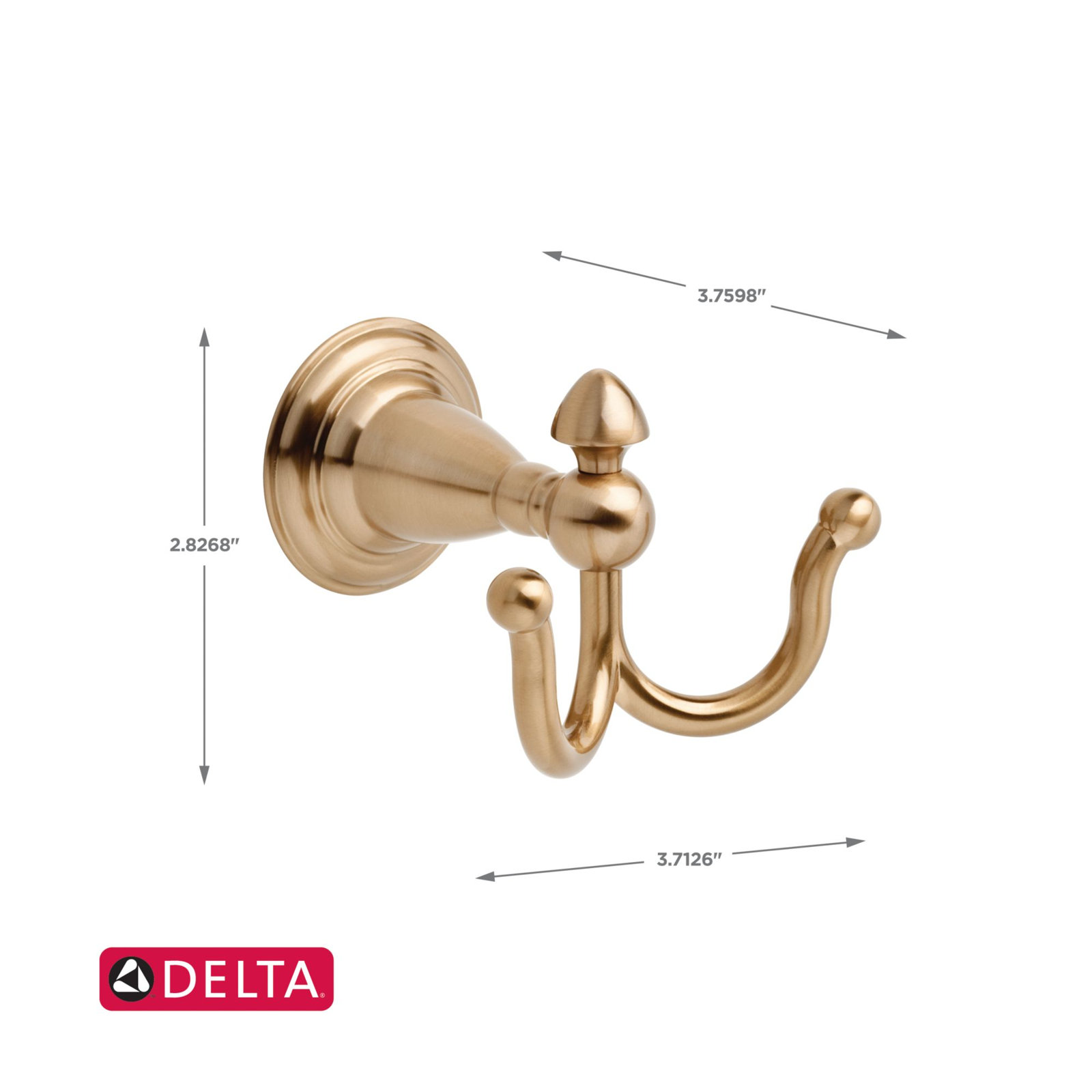 Victorian Wall-Mounted Robe Hook, Brilliance Champagne Bronze