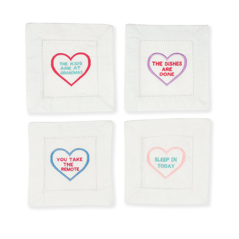 Cocktail Chuckles Embroidered Napkins