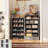 Shoe Storage Cabinet, 10 Tiers Narrow Wood Shoe Rack-14814261