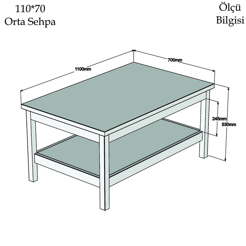 Table basse avec rangement en bois massif Dunsmuir