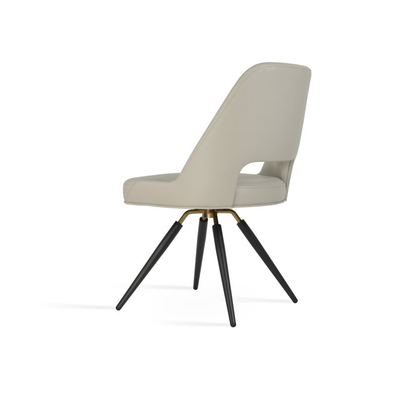 Chaise d'appoint pivotante carotte Marash, Gris clair, Noir