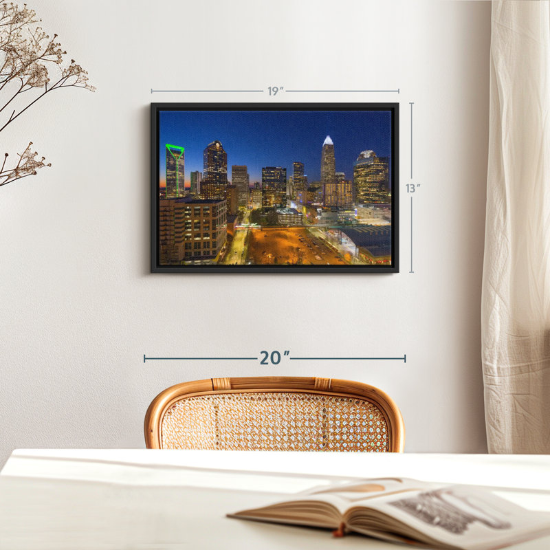 " Charlotte Night Skyline Wall Art ", 19" H x 13" W