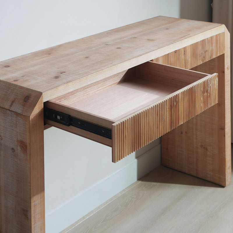 Rustic Wooden Console Table with Drawer